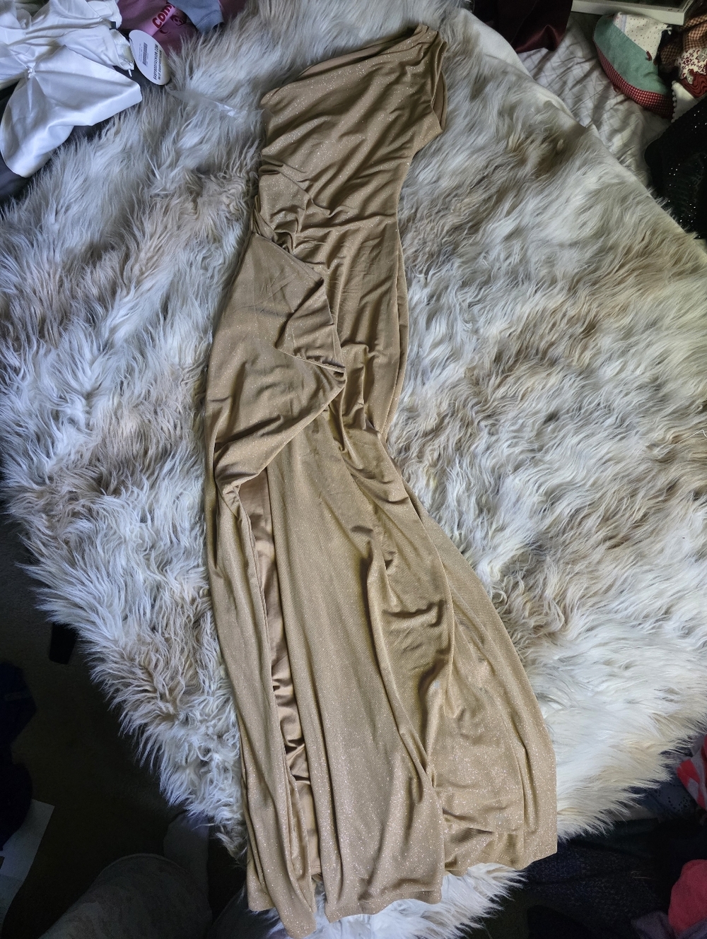 Babyboo Genevieve Maxi Dress-Gold Sparkle - Picture 4 of 8